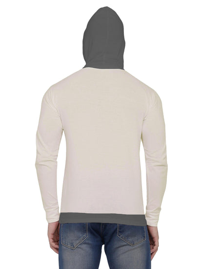 Cotton Blend Printed Full Sleeves Mens Hooded Neck T-Shirt