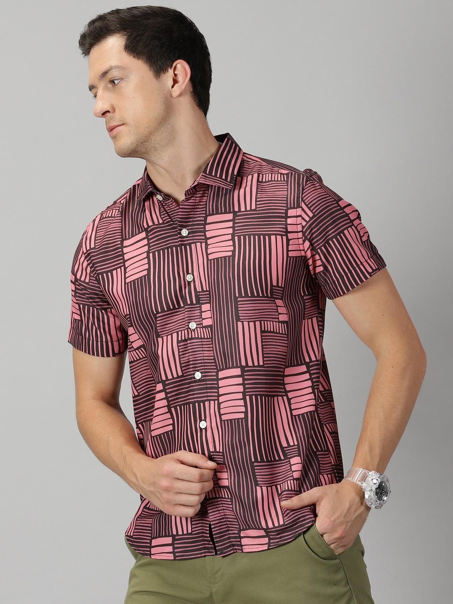 Be The Bold Rayon Printed Half Sleeves Regular Fit Mens Casual shirt