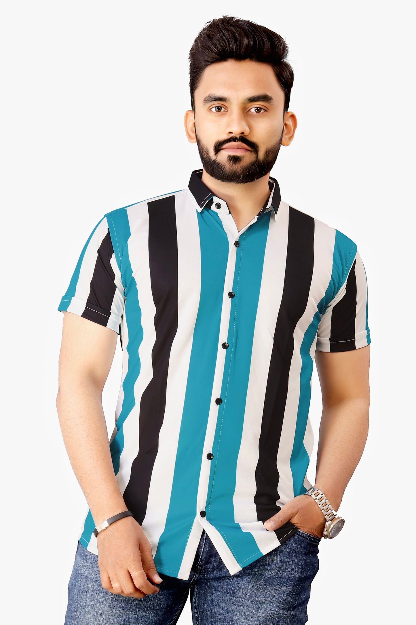 Lycra Printed Men's Shirt