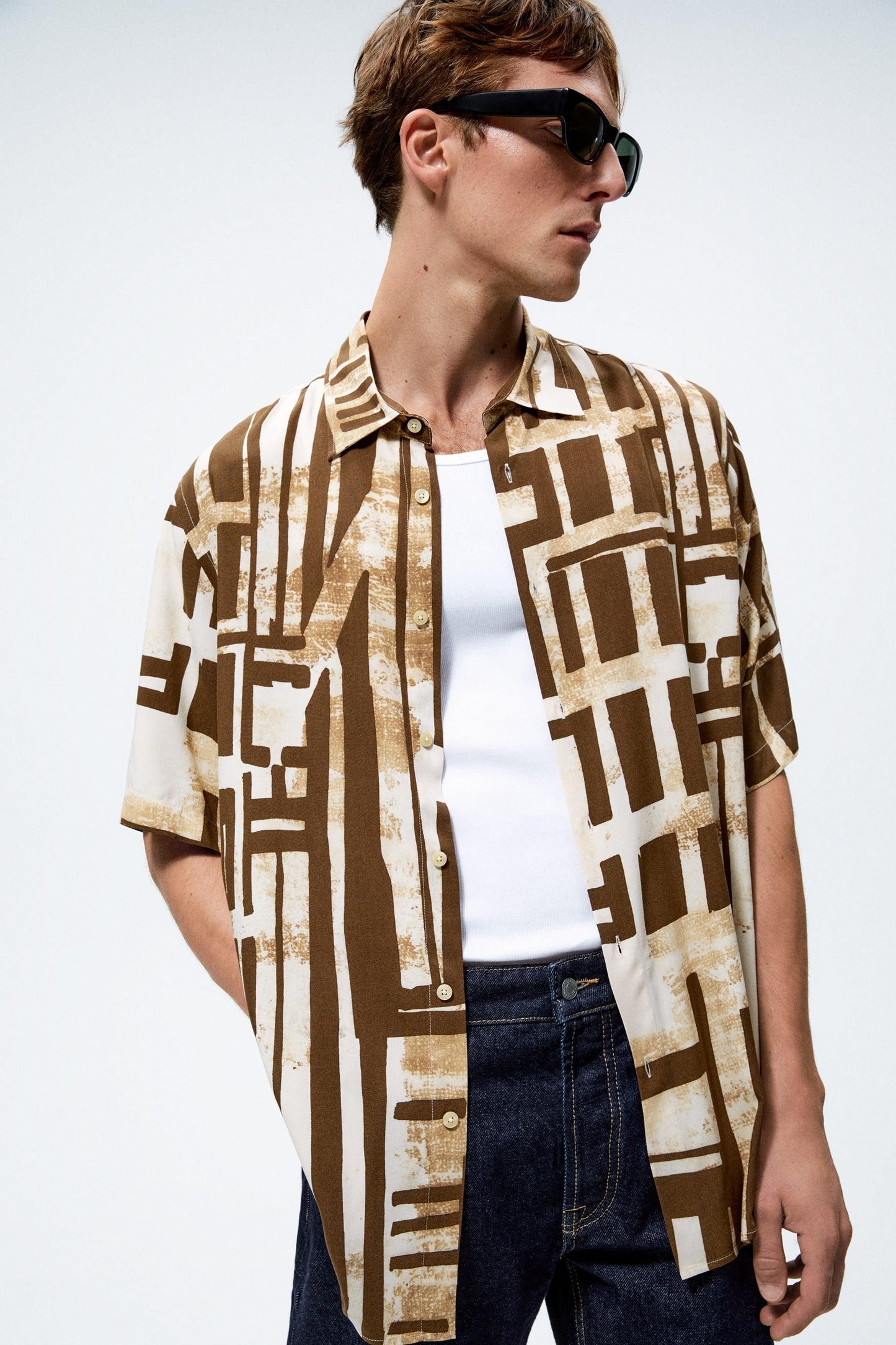 Men's Printed Cotton Half Shirts