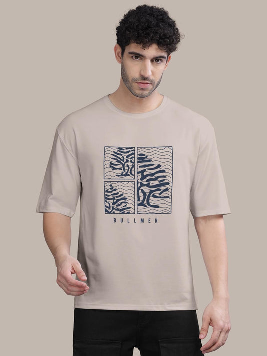 Oversized Crew Tree Men's Cotton Printed T-Shirt