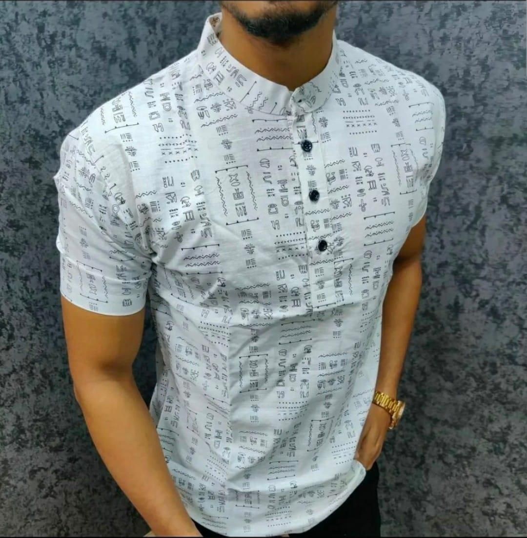 Latest Men's Cotton Printed Shirt