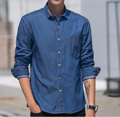 Cotton Solid Full Sleeves Mens Casual Shirt