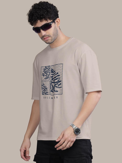 Oversized Crew Tree Men's Cotton Printed T-Shirt