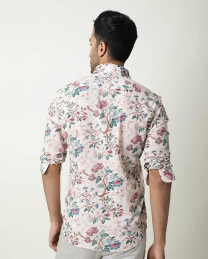 Poly Cotton Printed Full Sleeves Regular Fit Mens Casual Shirt