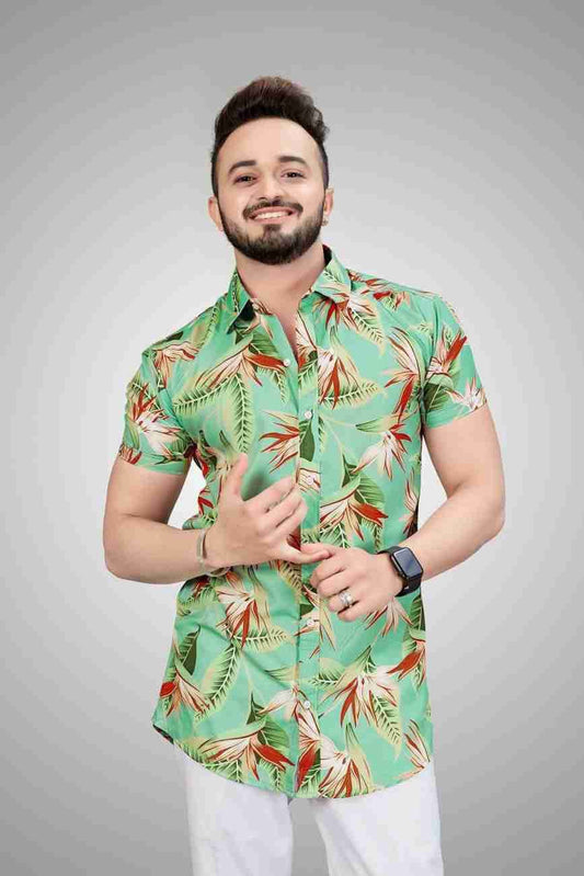 Lycra Printed Men's Shirt