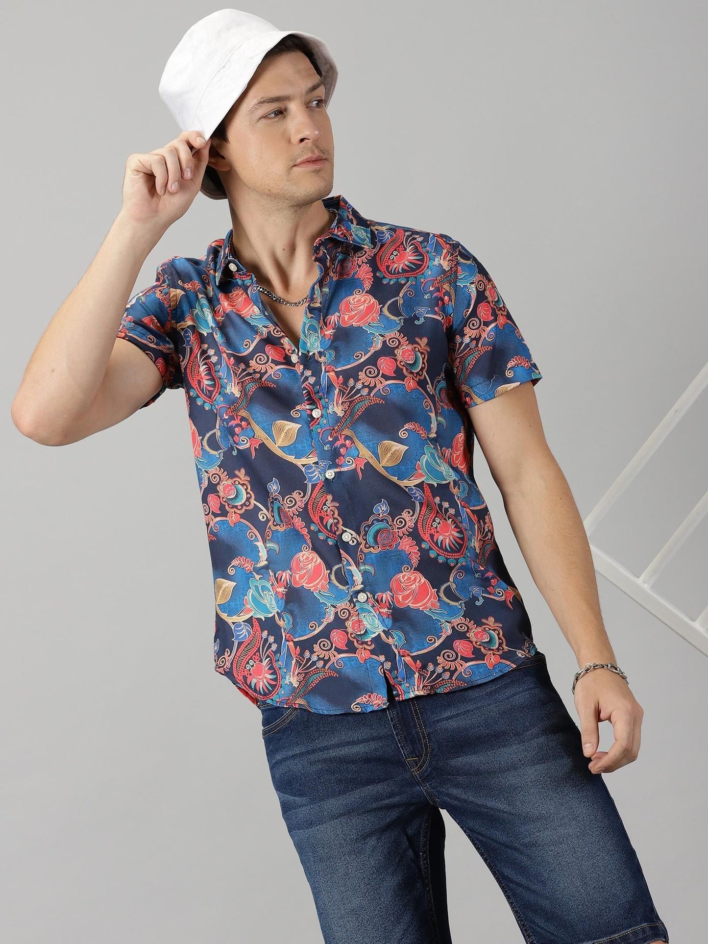 Be The Bold Rayon Printed Half Sleeves Regular Fit Mens Casual shirt